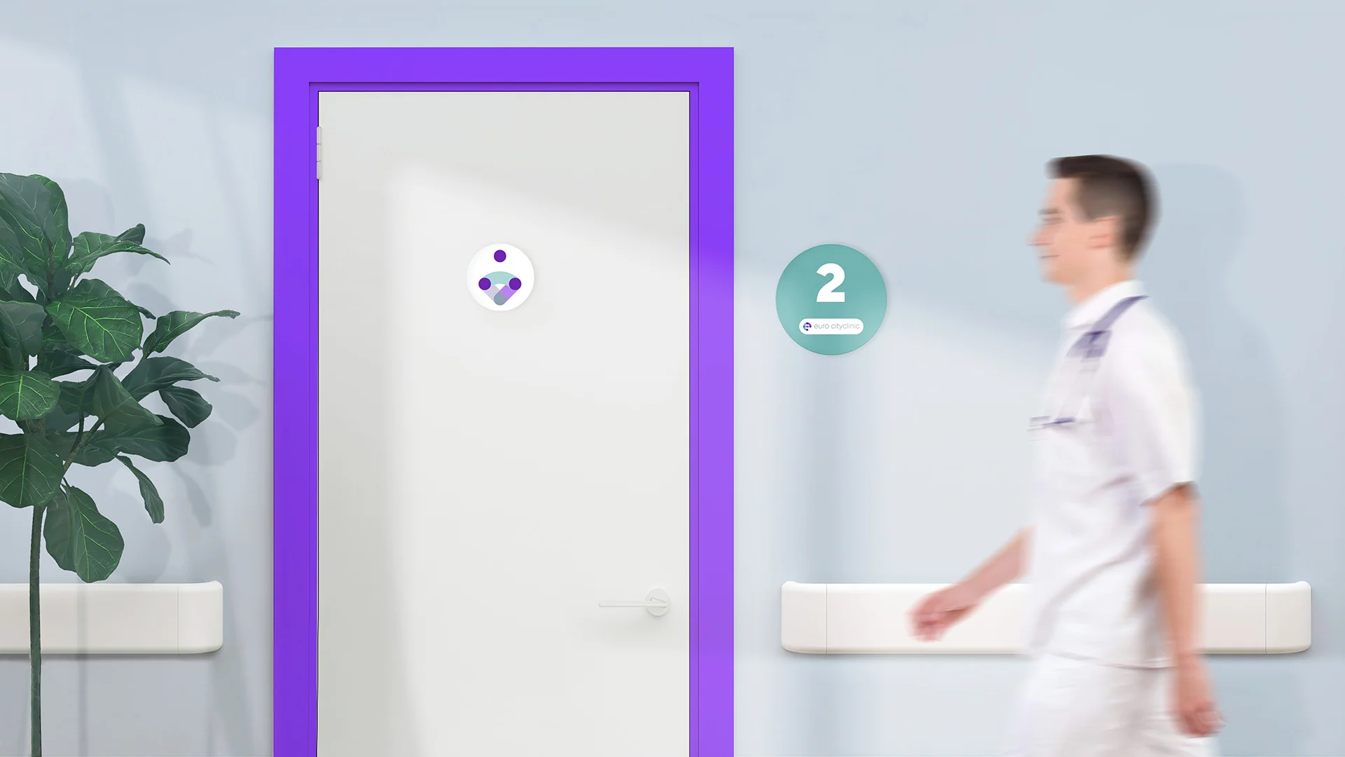 Оформление двери кабинета Euro cityclinic, вариант 2