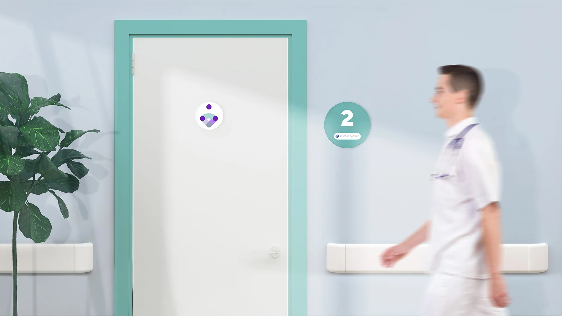 Оформление двери кабинета Euro cityclinic, вариант 3