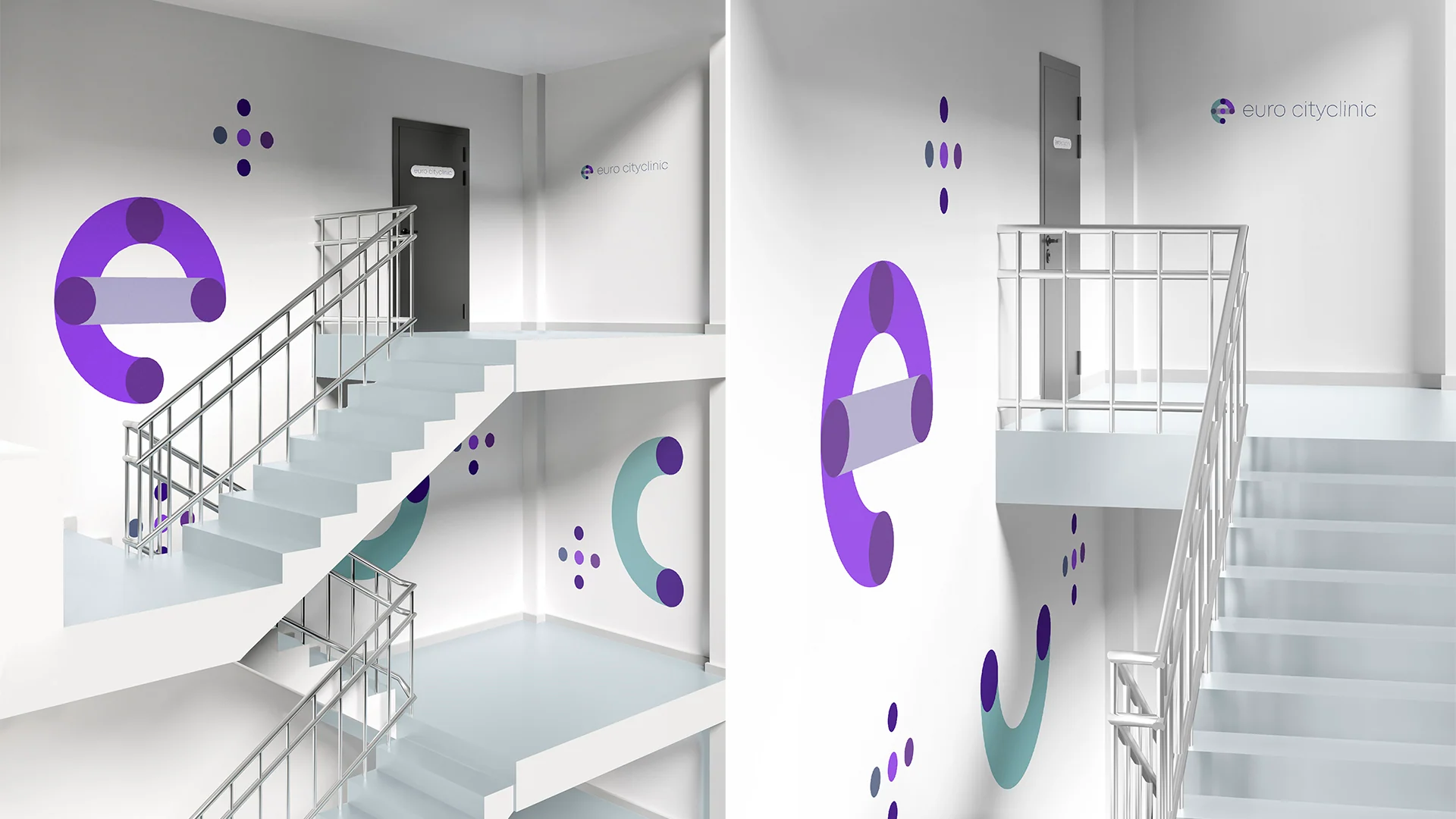 Навигация Euro cityclinic у лестницы