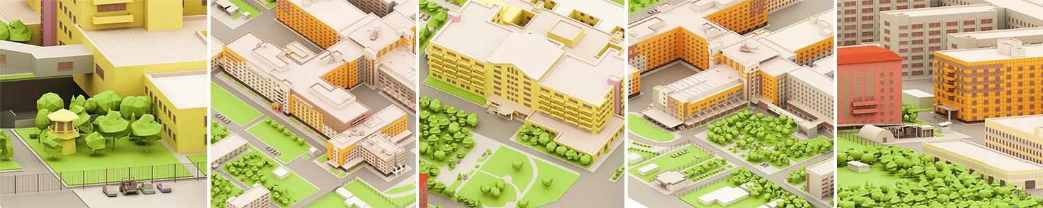 Фрагменты 3D-карты корпусов НИИ-ККБ №1