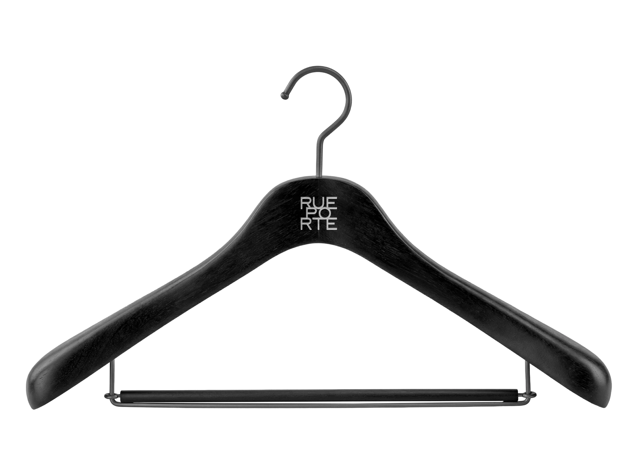 Концептуальный mockup брендированной вешалки RUEPORTE